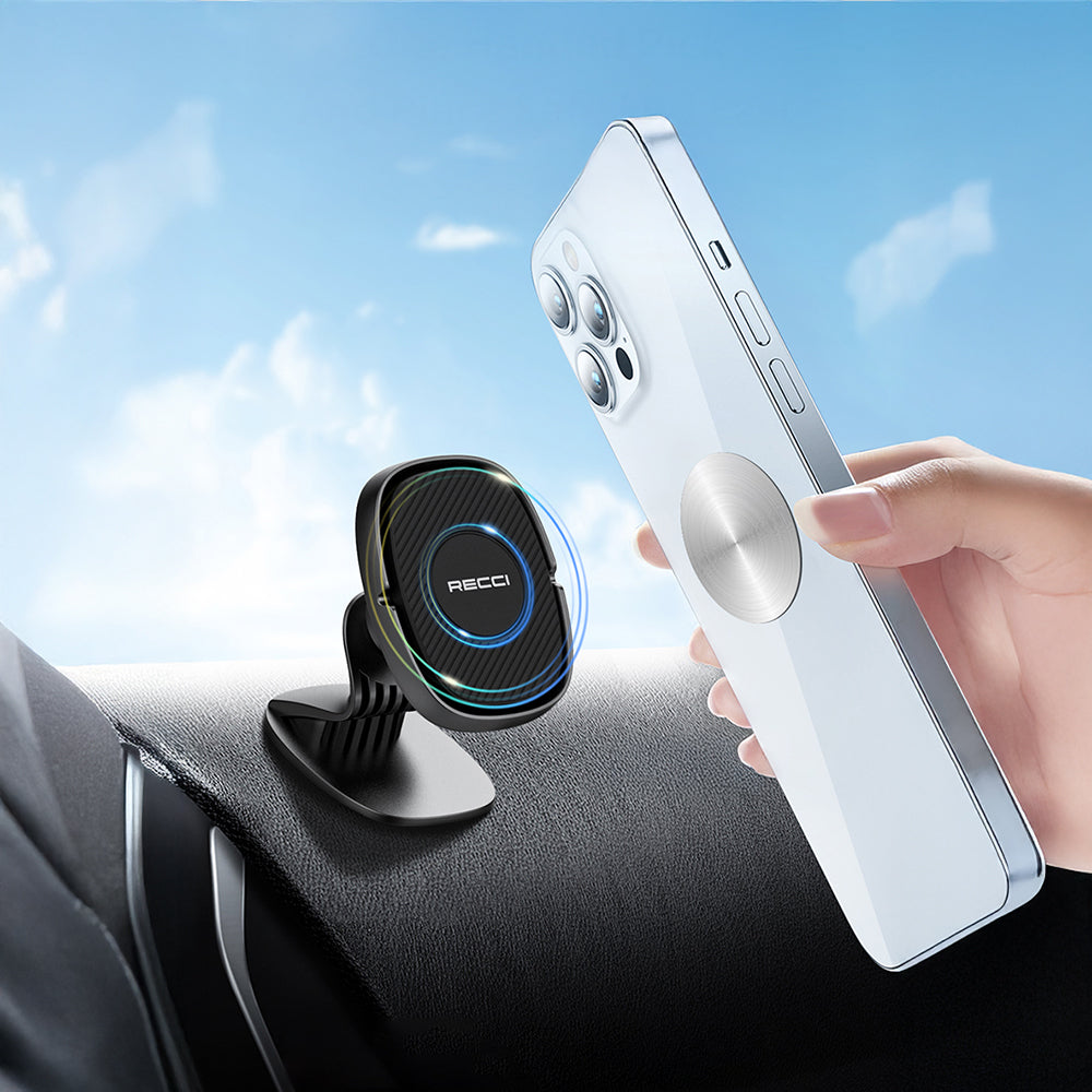 Recci RHO-C18 Güçlü Magnetik 360 Derece Dönebilen Düz Zemin Araç Telefon Tutucu