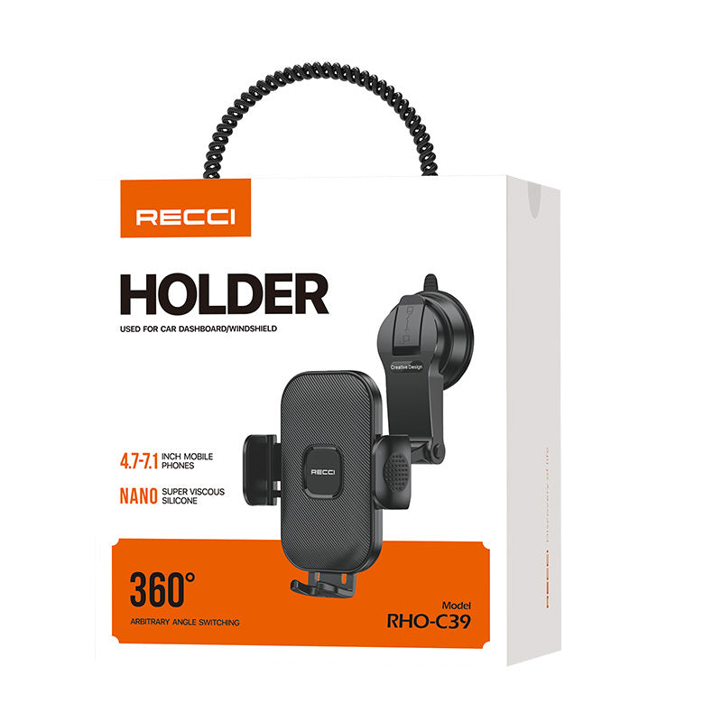 Recci RHO-C39 360 Derece Dönebilen Vantuzlu Araç İçi Telefon Tutucu
