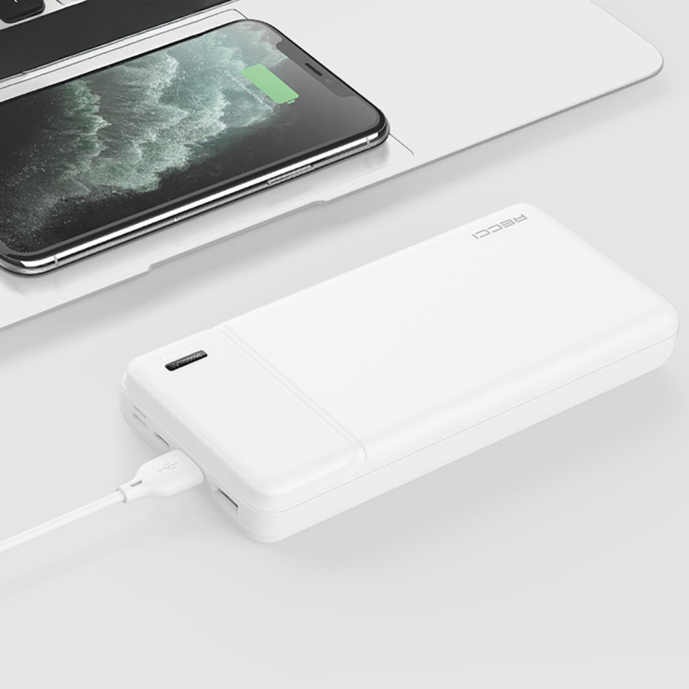 Recci RPB-N16C Ultra İnce Hızlı Şarj Özellikli Led Işık Göstergeli Powerbank 10000mAh