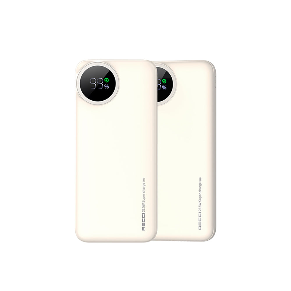 Recci RPB-P48 PD 20W Dijital LED Göstergeli Hızlı Şarj Özellikli Taşınabilir Powerbank 22.5W 10000mAh