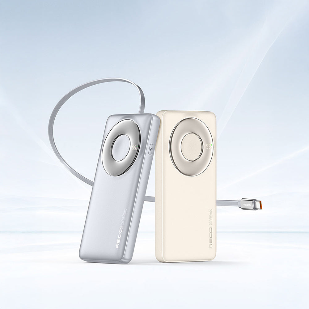 Recci RPB-P58 PD Hızlı Şarj Özellikli Type-C Kablolu Powerbank 22.5W 10.000mAh