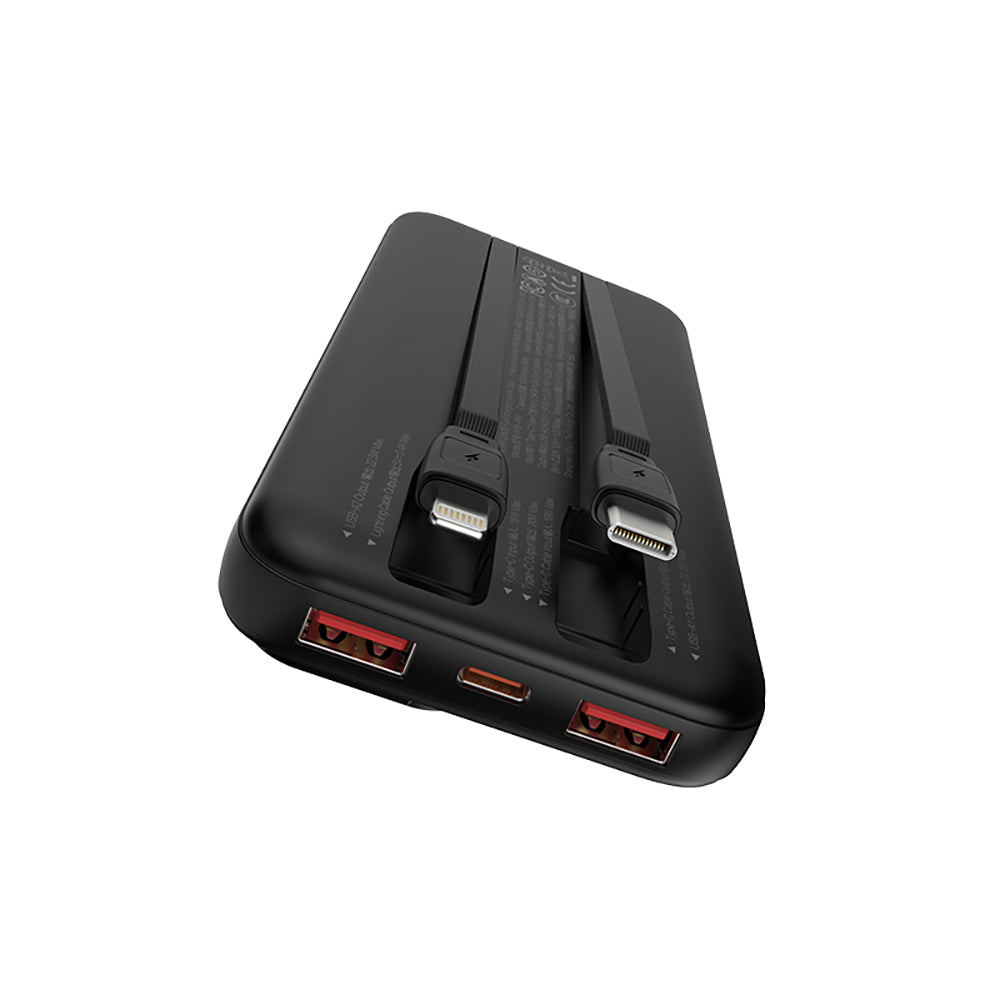 Recci RPB-P68 PD 20W Dijital LED Göstergeli Hızlı Şarj Özellikli Type-C ve Lightning Kablolu Powerbank 22.5W 20000mAh