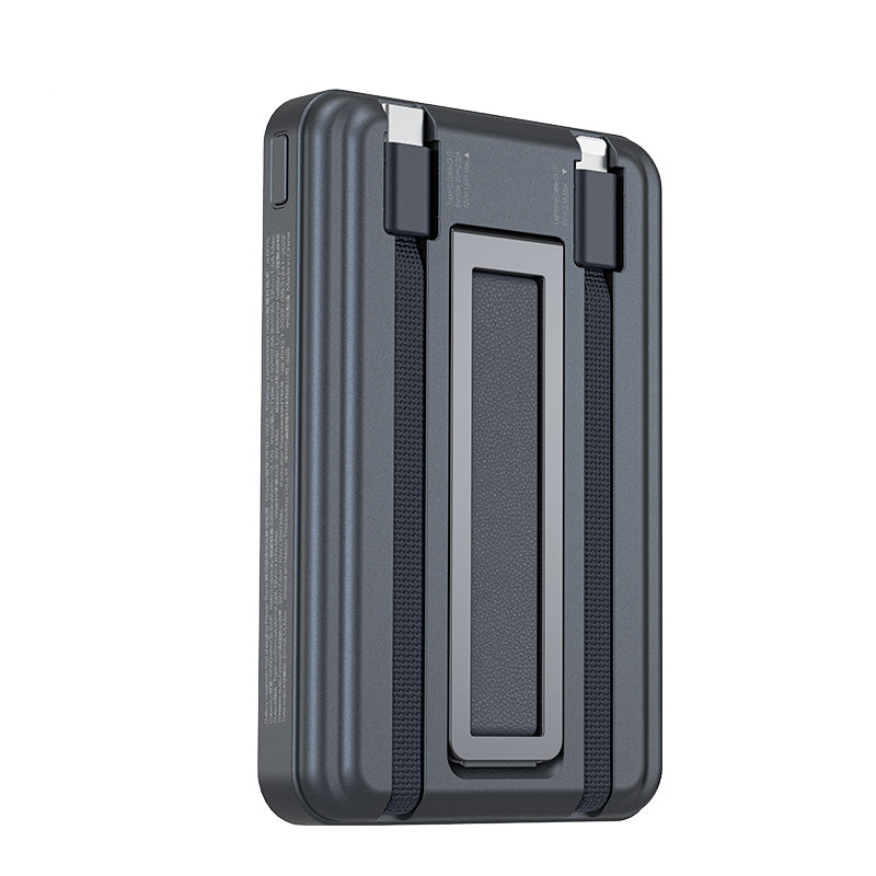 Recci RPB-W23 PD 20W Led Göstergeli Standlı Kablosuz Şarj Özellikli Type-C ve Lightning Kablolu Powerbank 15W 10000mAh