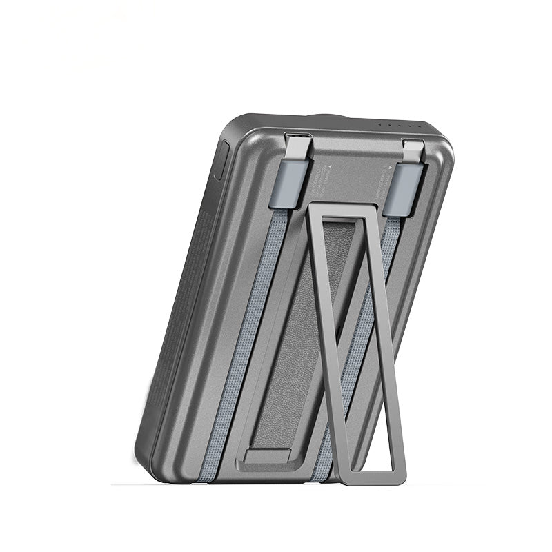 Recci RPB-W23 PD 20W Led Göstergeli Standlı Kablosuz Şarj Özellikli Type-C ve Lightning Kablolu Powerbank 15W 10000mAh