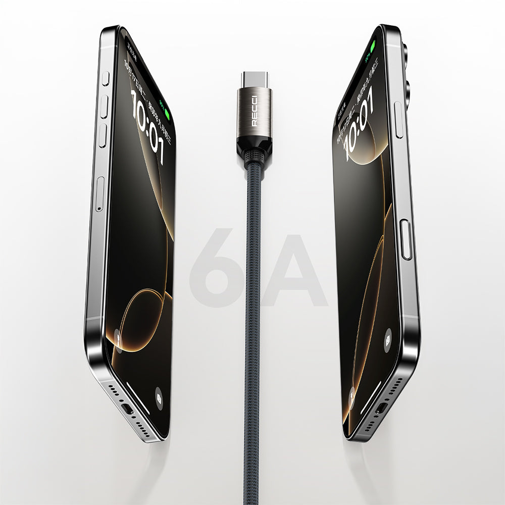 Recci RS35C USB-A to Type-C Örgü Tasarımlı Hızlı Şarj Özellikli Data ve Şarj Kablosu 1M