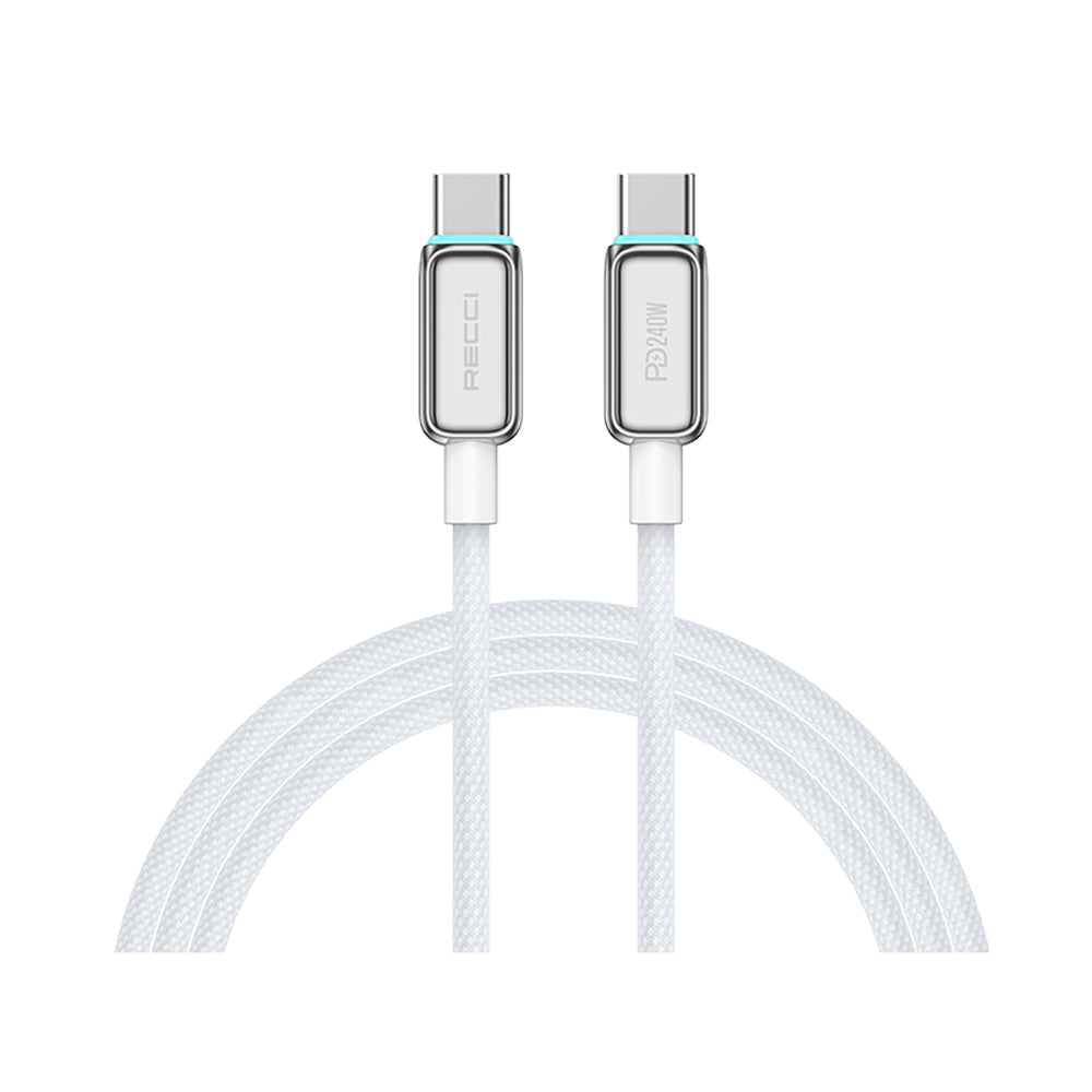 Recci RS42CC Lamp Display Serisi Type-C to Type-C PD 240W Hızlı Şarj Özellikli Data ve Şarj Kablosu 1.5M