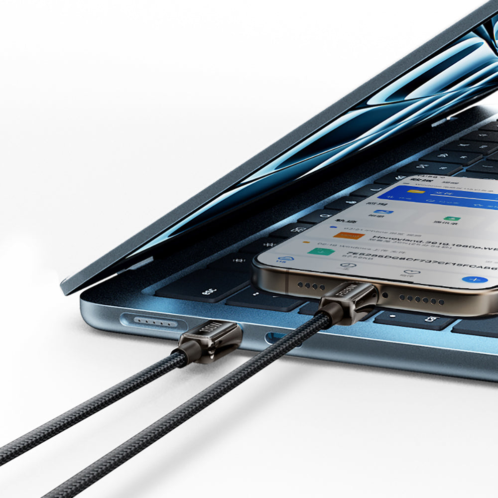 Recci RS42CL Lamp Display Serisi Type-C to Lightning PD 30W Hızlı Şarj Özellikli Data ve Şarj Kablosu 1.5M