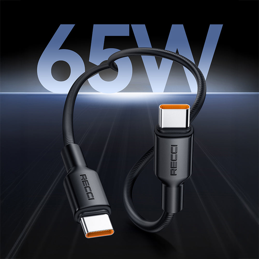 Recci RS46C USB-A to Type-C 2.4A Hızlı Şarj Özellikli Data ve Şarj Kablosu 100W 1.2M