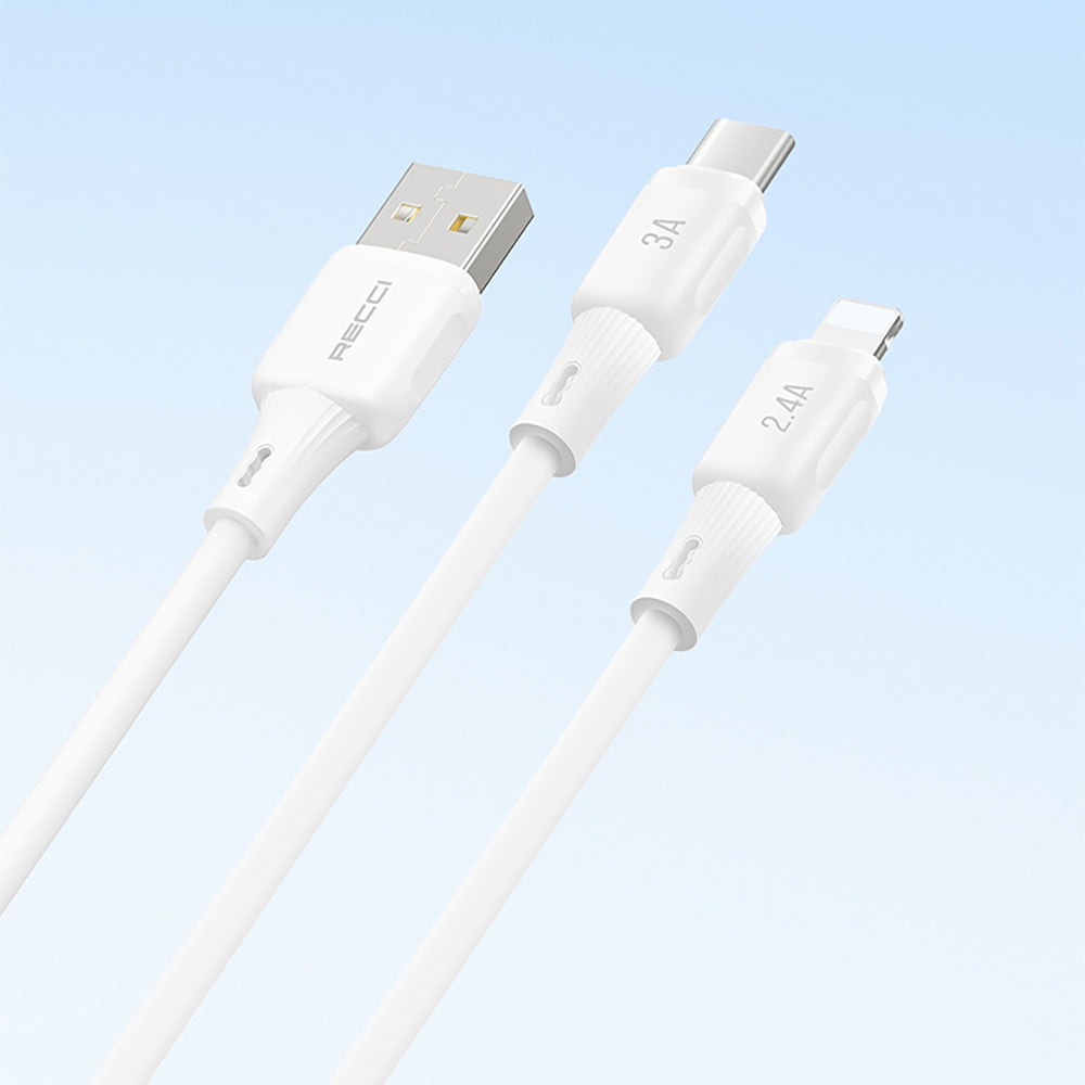 Recci RS52CL Type-C to Lightning PD Hızlı Şarj Özellikli Data ve Şarj Kablosu 30W 1M