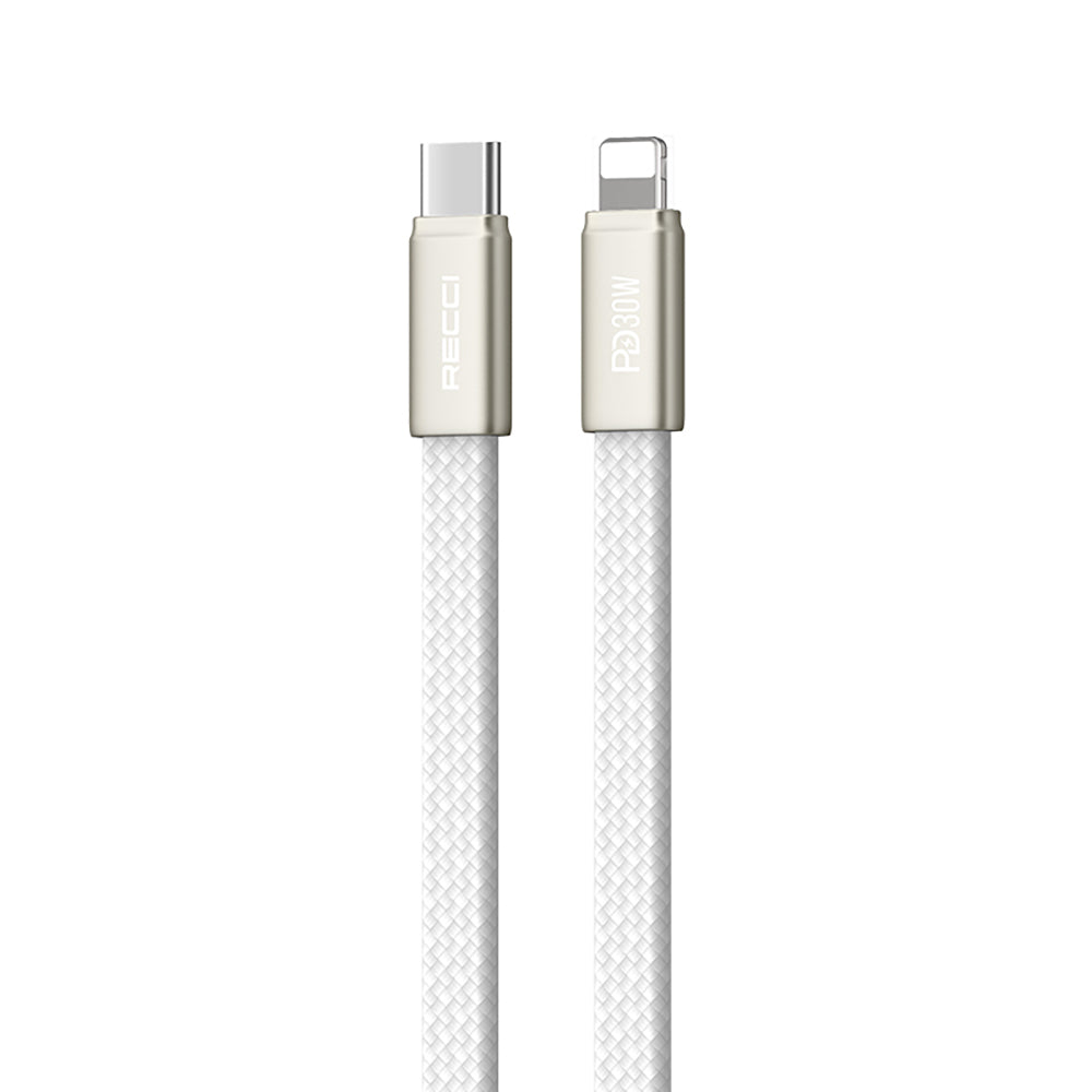 Recci RS55CL Type-C to Lightning PD Hızlı Şarj Özellikli Data ve Şarj Kablosu 30W 1M