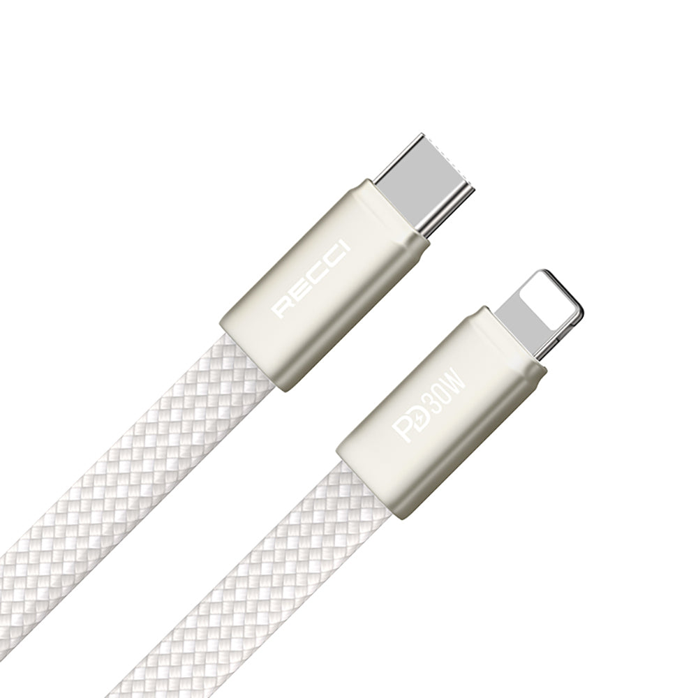 Recci RS55CL Type-C to Lightning PD Hızlı Şarj Özellikli Data ve Şarj Kablosu 30W 1M