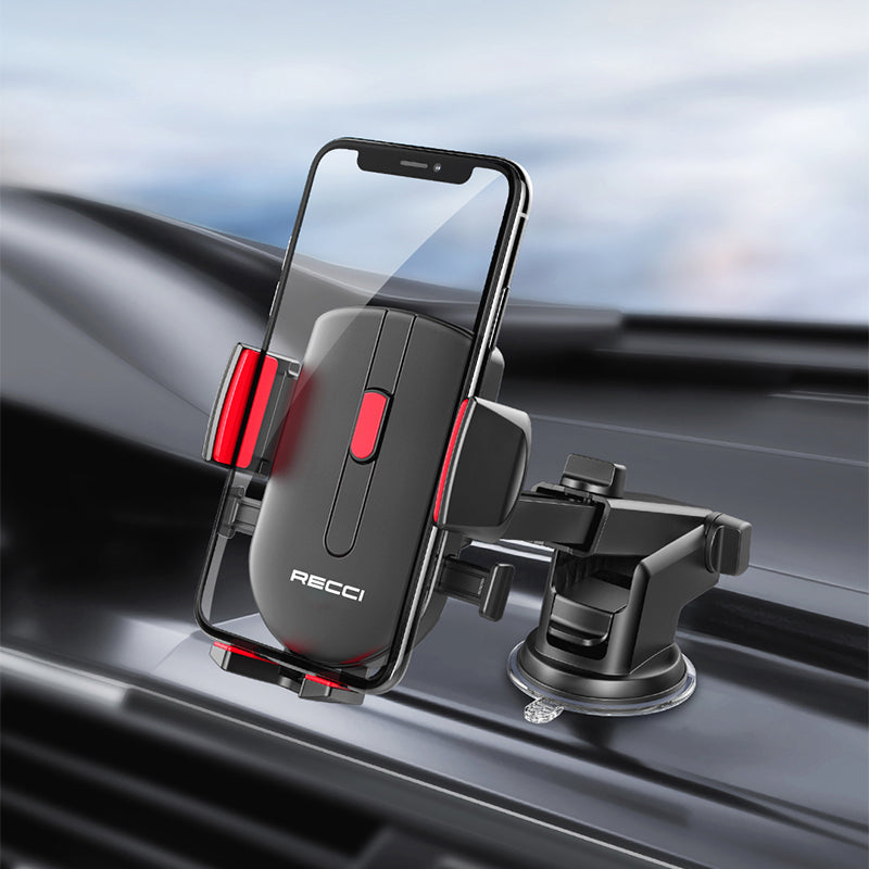 Recci RZ02 Otomatik Mekanizmalı Uzatılabilir Teleskopik Vantuzlu Tasarım Araç Telefon Tutucu