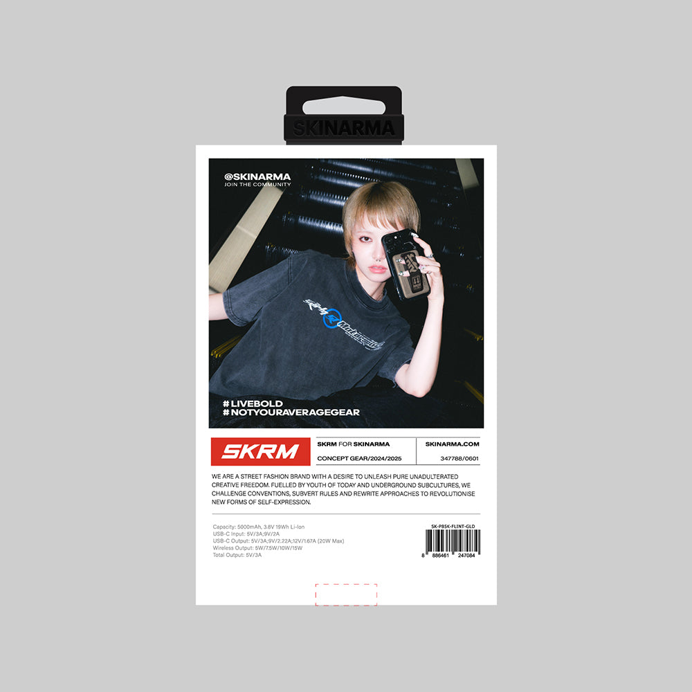 Skinarma Flint Kablosuz ve PD Hızlı Şarj Özellikli Grip Standlı Taşınabilir Powerbank 20W 5000mAh