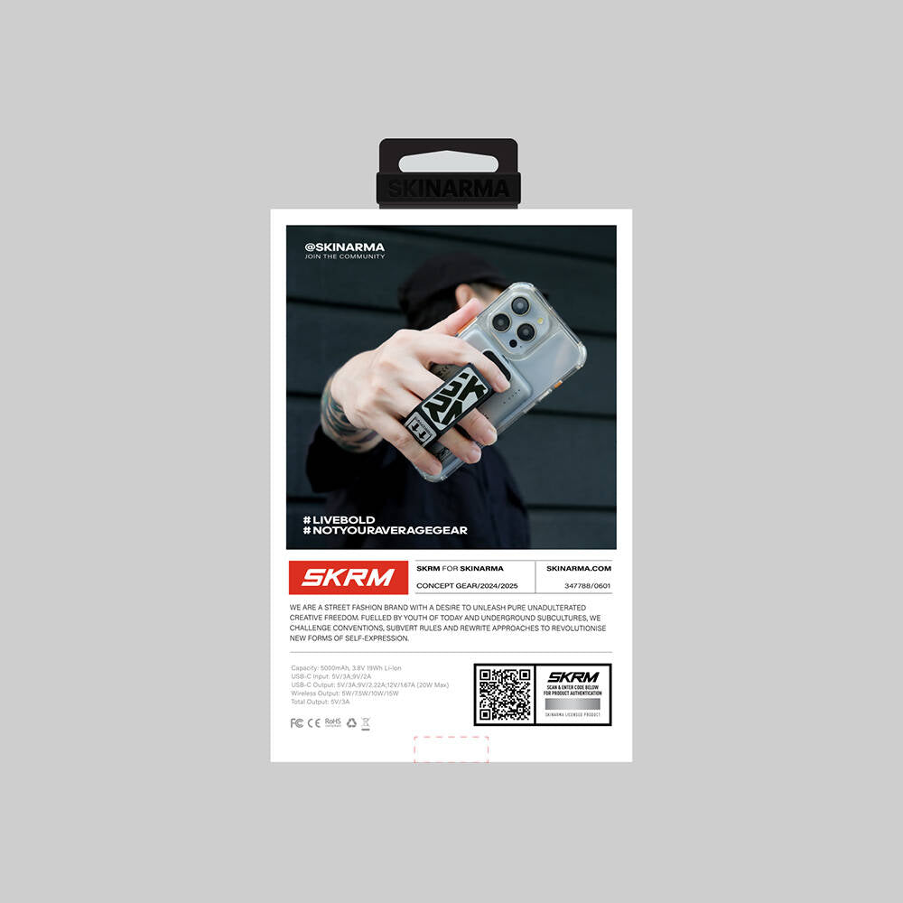 SkinArma Kira Kobai Holografik Tasarımlı Standlı Wireless ve PD Hızlı Şarj Özellikli Powerbank 15W 5000mAh