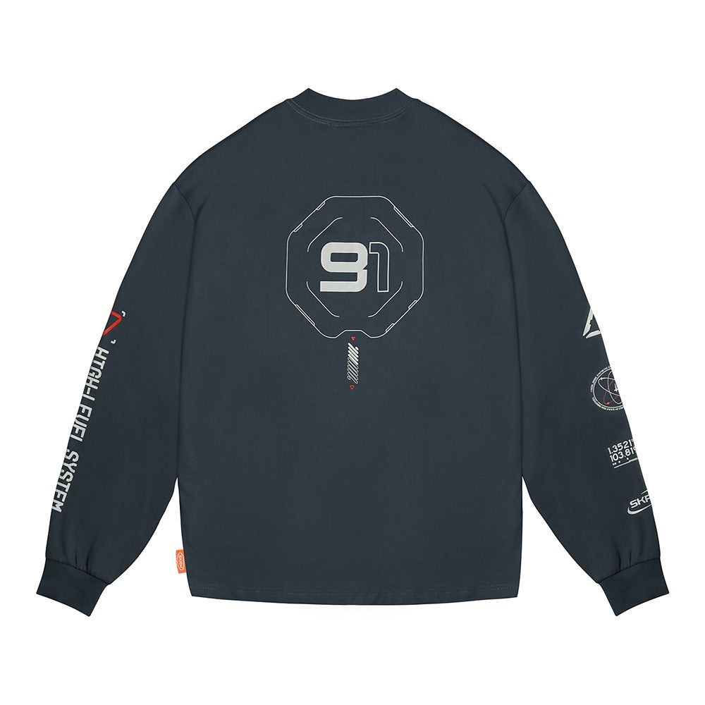 Skinarma Neptune Uzun Kollu Oversize Unisex Bisiklet Yaka Lacivert Sweatshirt