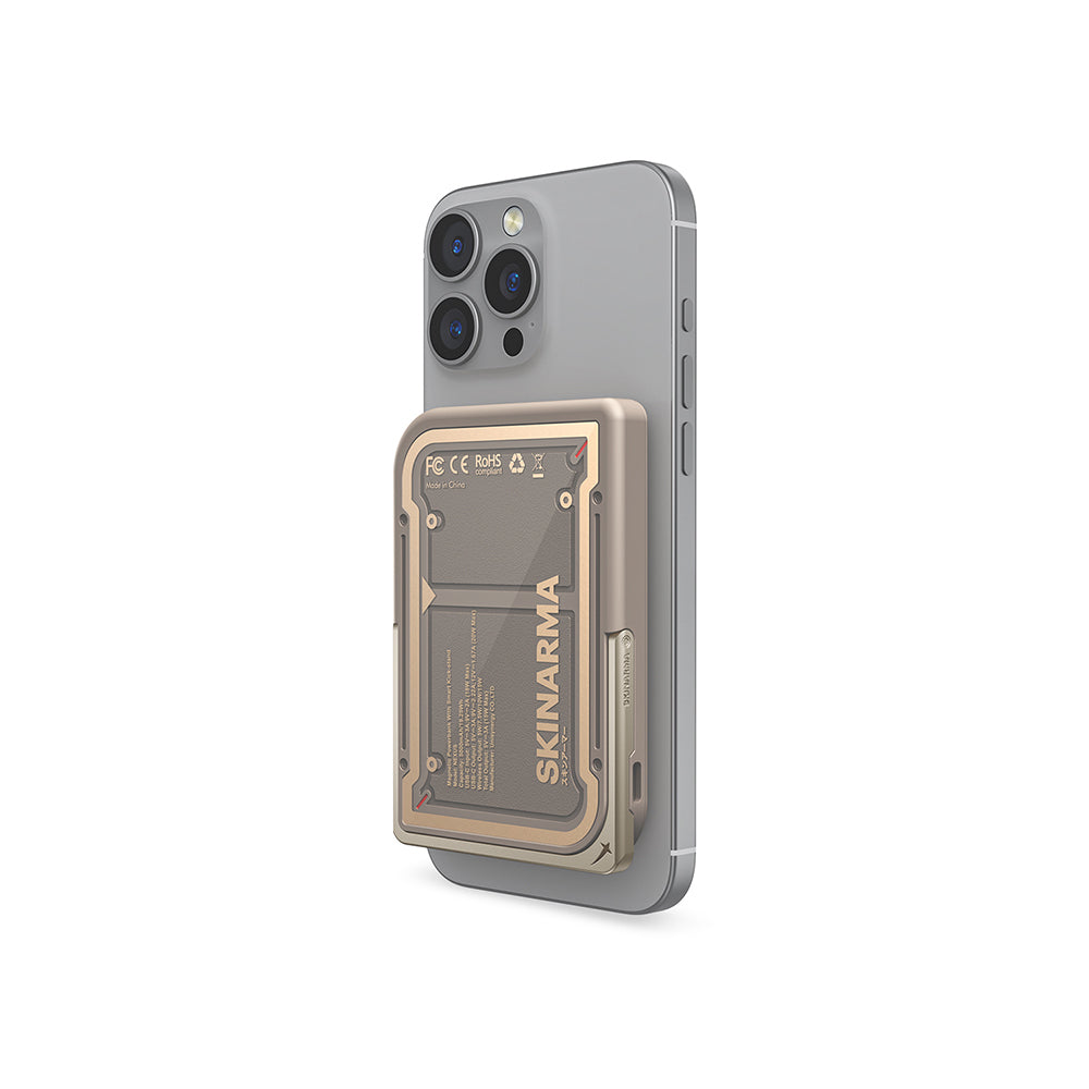 Skinarma Nexus Mecha Kablosuz ve PD Hızlı Şarj Özellikli Metal Standlı Taşınabilir Powerbank 20W 5000mAh