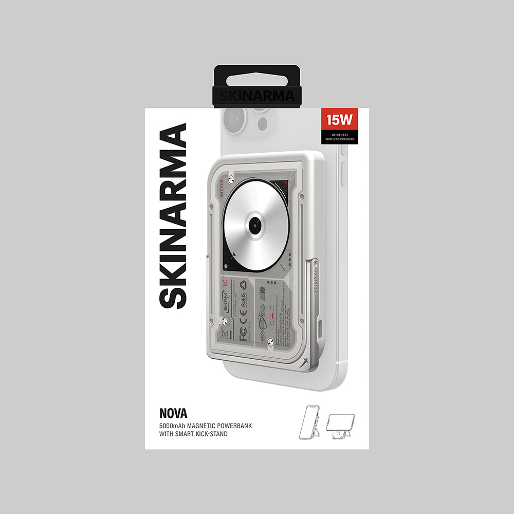 Skinarma Nexus Nova Kablosuz ve PD Hızlı Şarj Özellikli Standlı Taşınabilir Powerbank 20W 5000mAh