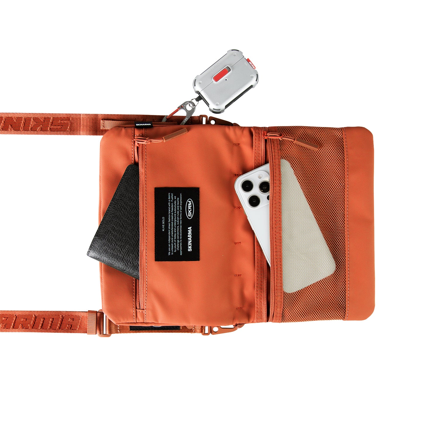 Skinarma Satchel Juno Desenli Naylon Scout Bilek Askı Kayışlı Aksesuar Çantası