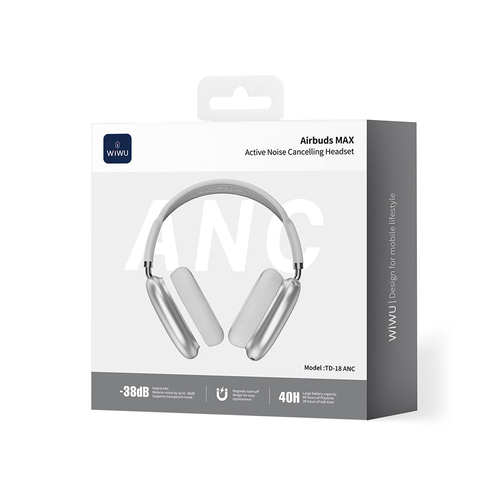Wiwu Airbuds Max TD-18 ANC Aktif Gürültü Önleyicili Kulak Üstü Bluetooth Kulaklık v6.0