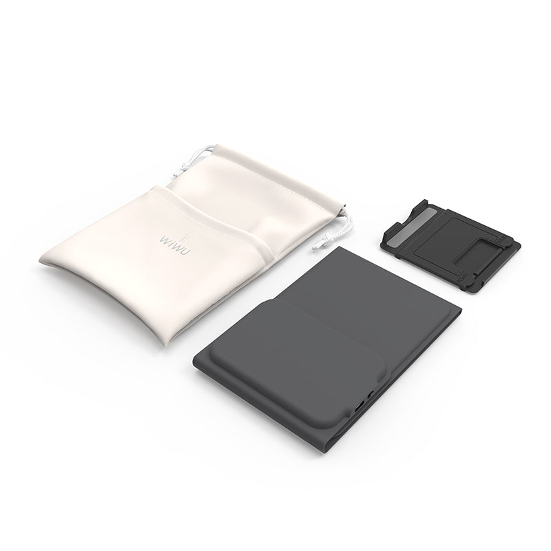 Wiwu FMK-05 iOS Android Windows Uyumlu Katlanabilir Bluetooth Kablosuz Klavye + Masaüstü Telefon Standı
