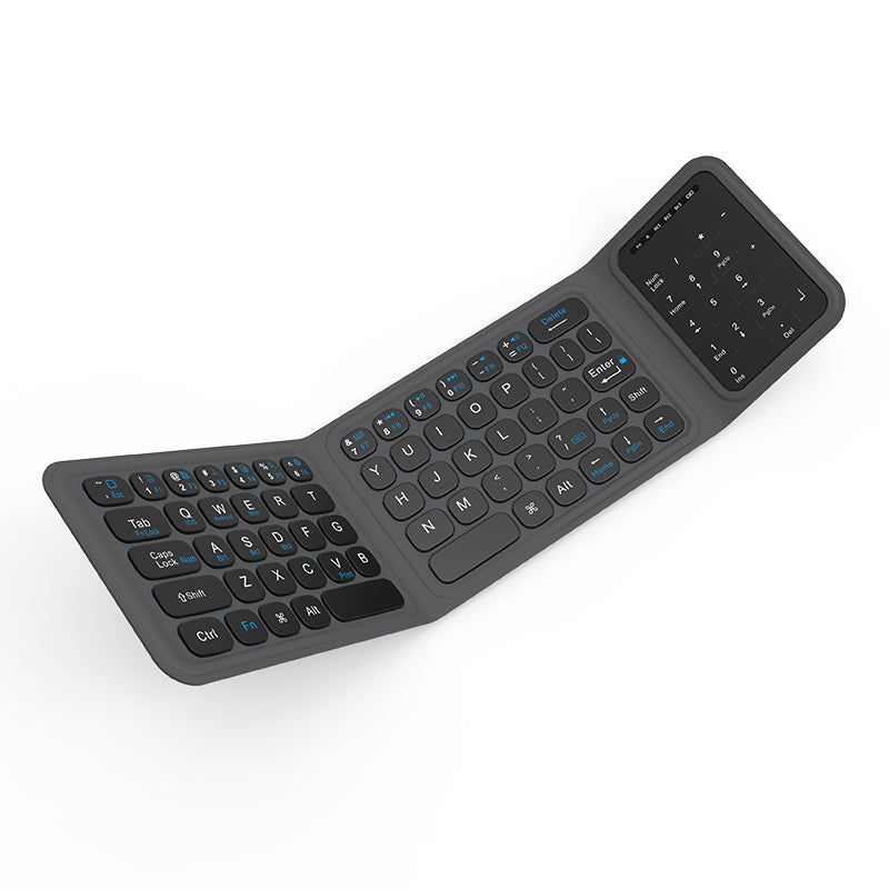 Wiwu FMK-05 iOS Android Windows Uyumlu Katlanabilir Bluetooth Kablosuz Klavye + Masaüstü Telefon Standı
