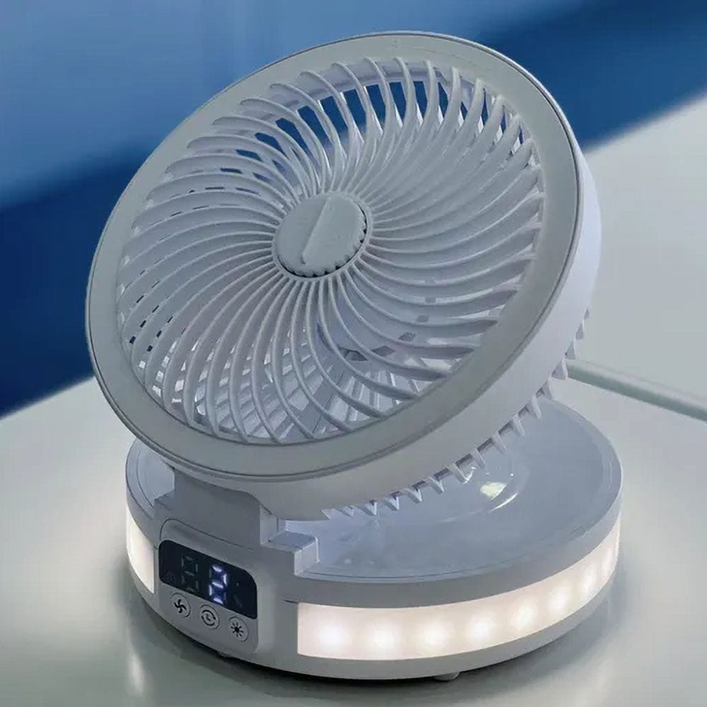 Wiwu FS05 Katlanabilir Şarjlı Dijital LED Ekranlı Gece Lambalı Masaüstü Fan