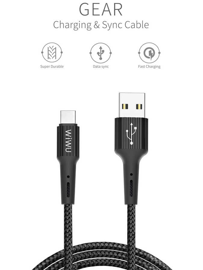 Wiwu G20 Gear Charging Type-C Kablo