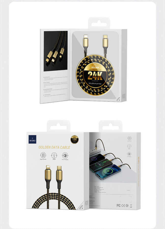 Wiwu Golden Series GD-103 Lightning To PD Data Kablo 2M