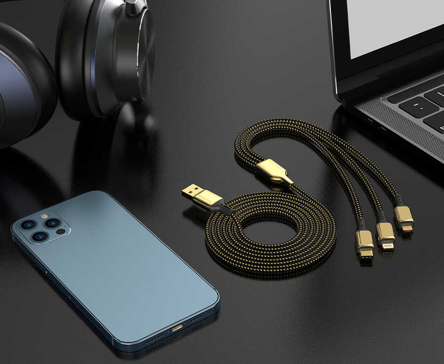 Wiwu Golden Series GD-104 3 in 1 Data Kablo 1.2M