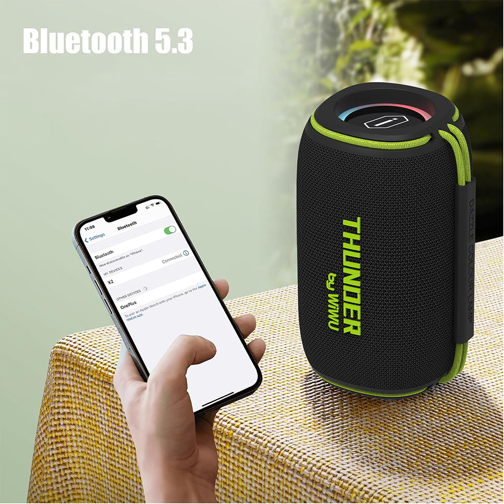 Wiwu H5 Su Geçirmez RGB Işıklı TWS Bluetooth Hoparlör v5.3 15W
