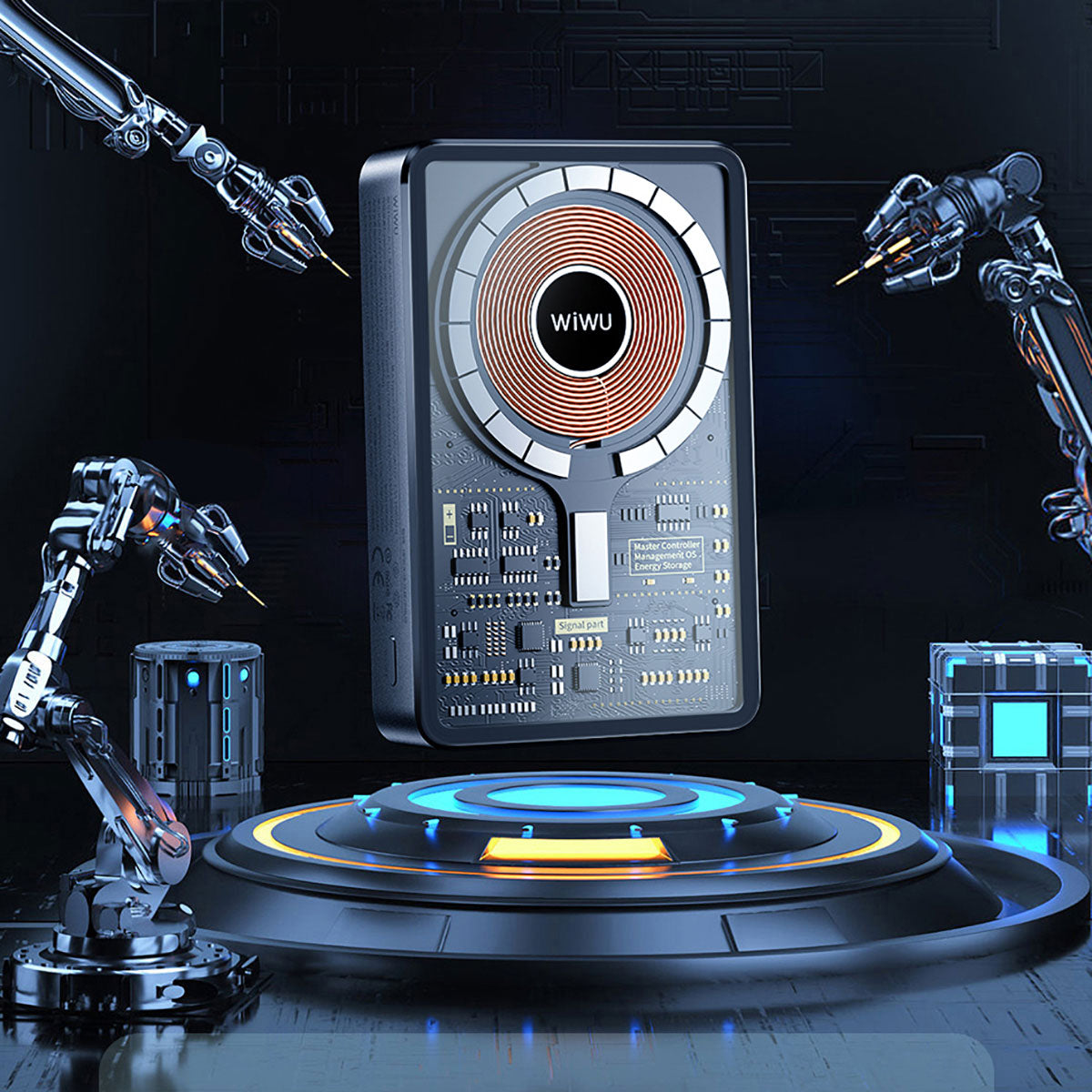 Wiwu JC-21 Hızlı Şarj Özellikli Şarj Göstergeli Standlı M-safe Wireless Powerbank 22.5W 10000mAh