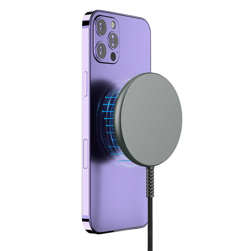 Wiwu M14 Intelligent Wireless Magnetik Şarj Ultra İnce Şeffaf 15W Android iOS Destekli