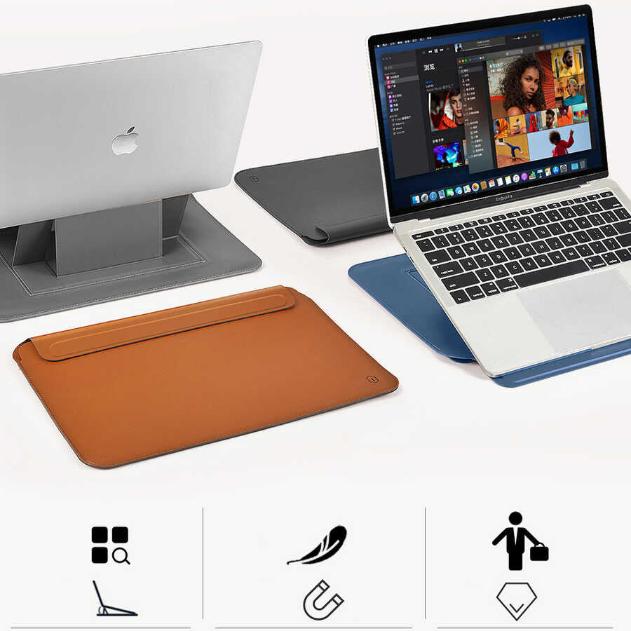 Macbook 13.3' New Pro Wiwu Macbook Skin Pro Portable Stand Kılıf