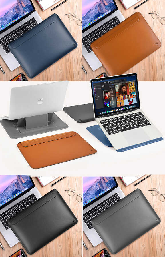 Macbook 16' Touch Bar Wiwu Macbook Skin Pro Portable Stand Kılıf