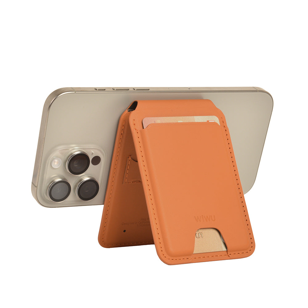 Wiwu MW-005 Magnetik Standlı Kartlık Qi Kablosuz Şarj Uyumlu FindMy Özellikli Mag Wallet