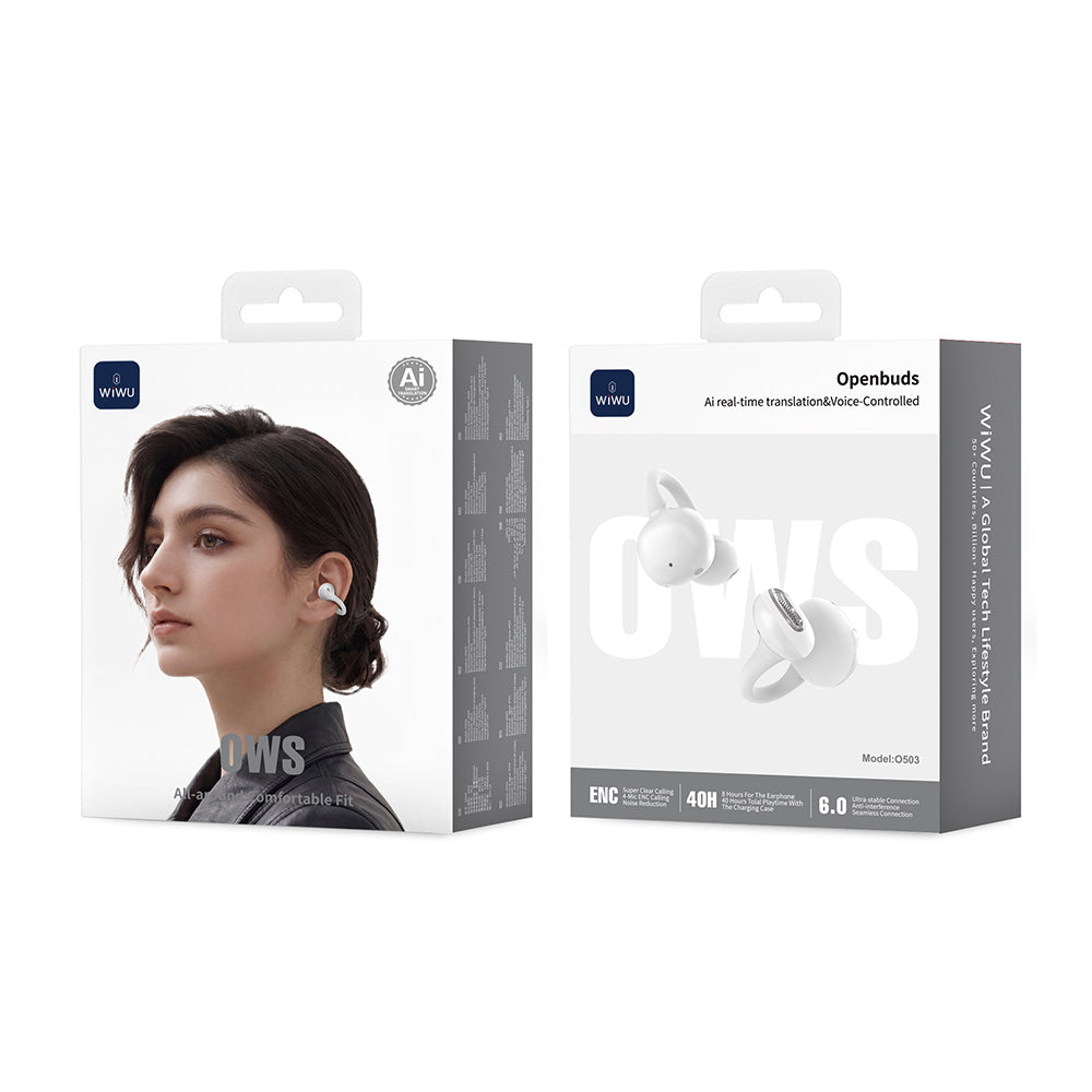 Wiwu O503 Openbuds Serisi Gerçek Zamanlı Ai Çeviri Özellikli ENC Teknolojili Bluetooth Kulak İçi Kulaklık v6.0