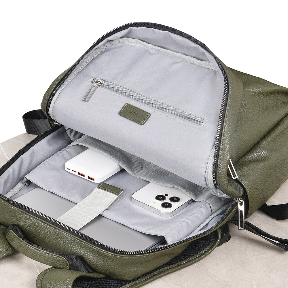 Wiwu Osun Serisi Metal Logolu PU Deri Laptop Sırt Çantası