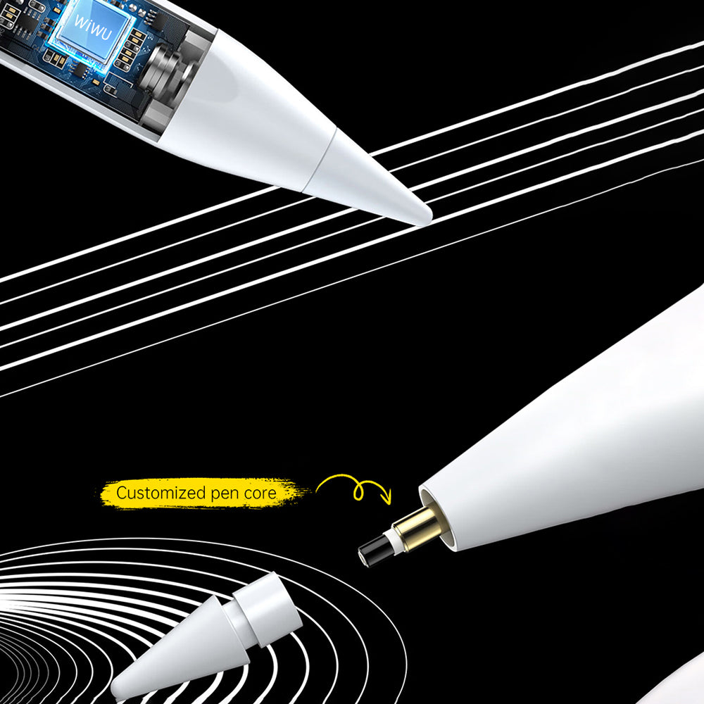 Wiwu Pencil A03 Kablosuz Şarj Özellikli Avuç İçi Reddi (Palm Rejection) ve Eğim Hassasiyeti Özellikli Dokunmatik Kalem