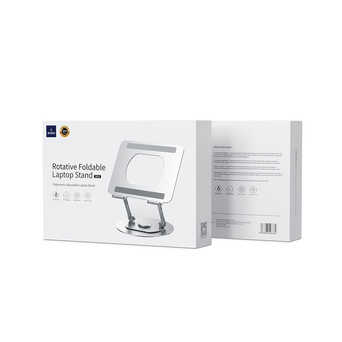 Wiwu S800 New Dönebilen Katlanabilir Laptop Standı