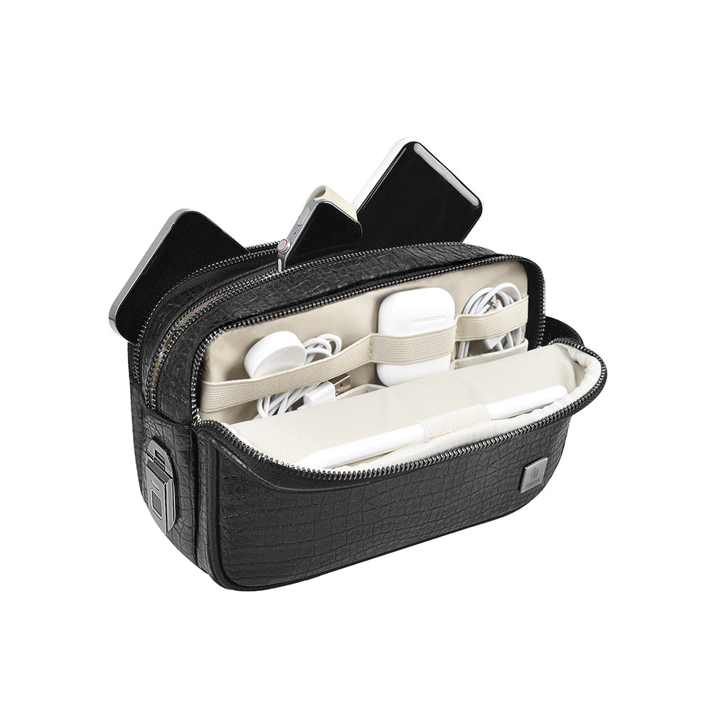 Wiwu Salem Serisi Parmak İzi Kilitli Çok Fonksiyonlu Taşınabilir Mobil Aksesuar Çantası