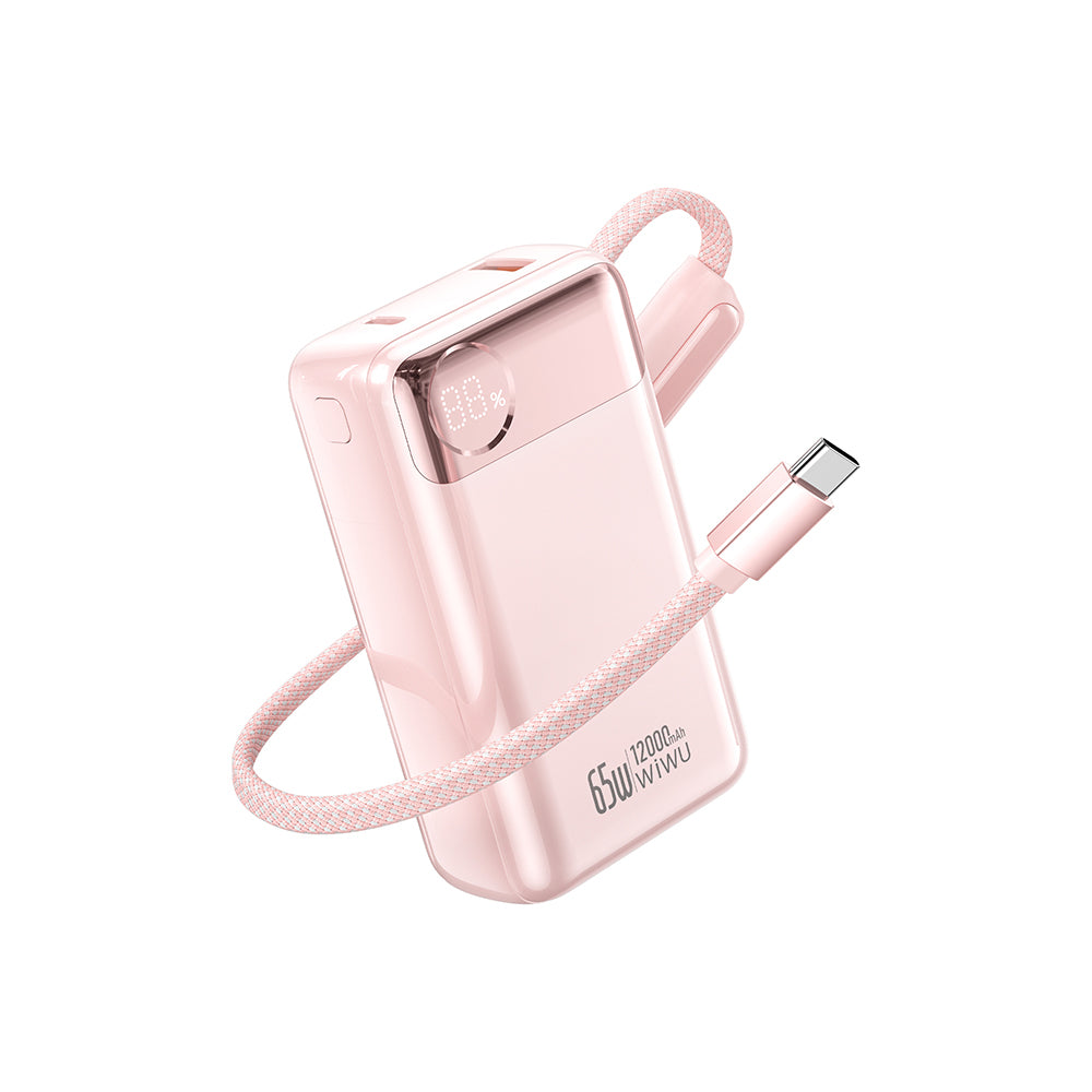 Wiwu T132 Power Plus Serisi Type-C Kablolu PD Powerbank 65W 12000mAh