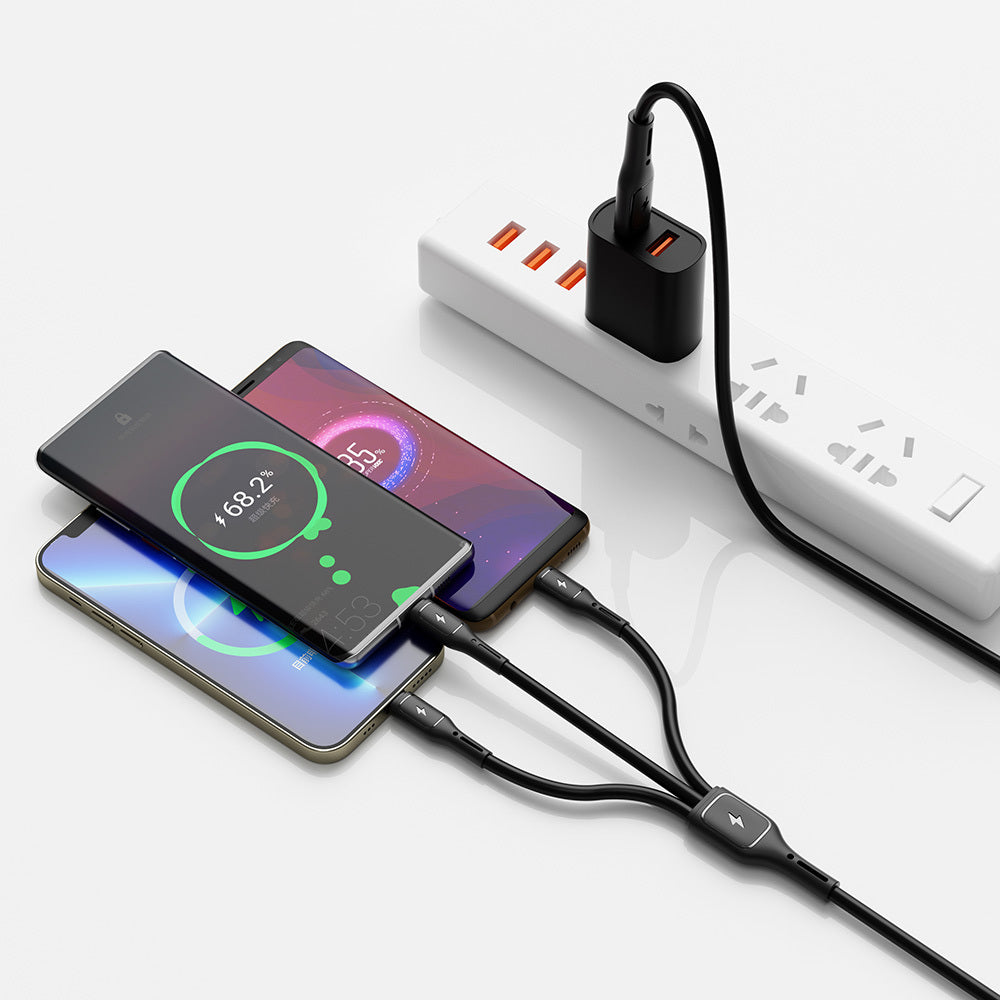 Wiwu Wi-C046E Starlink Serisi 3in1 USB-C to Lightning – Type-C – Micro Şarj ve Data Kablosu 60W 1.2M