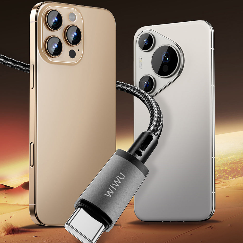 Wiwu Wi-C057 Titanlink Serisi Type-C to Type-C Hızlı Şarj Özellikli PD Data ve Şarj Kablosu 60W 1M