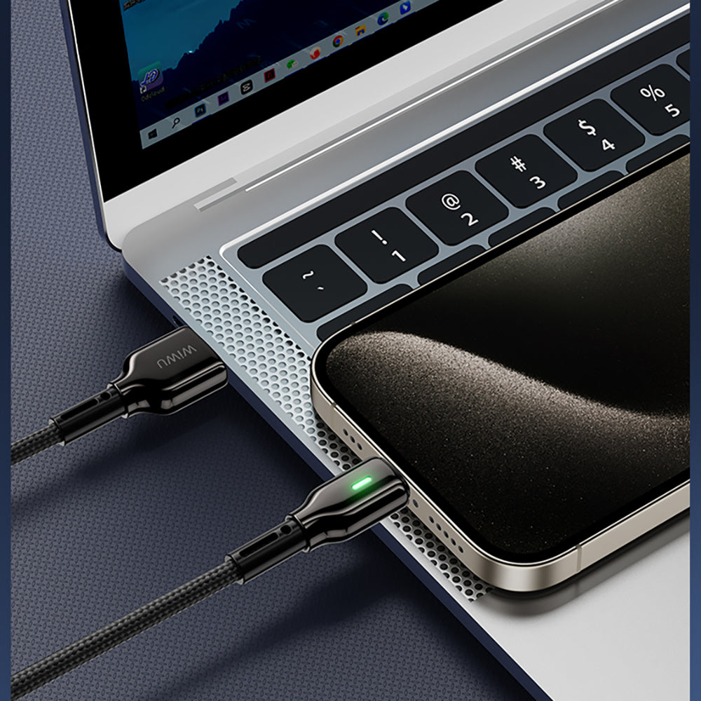 Wiwu Wi-C073 Drualink Serisi USB-A to Type-C Hızlı Şarj Özellikli Data ve Şarj Kablosu 3A 1M