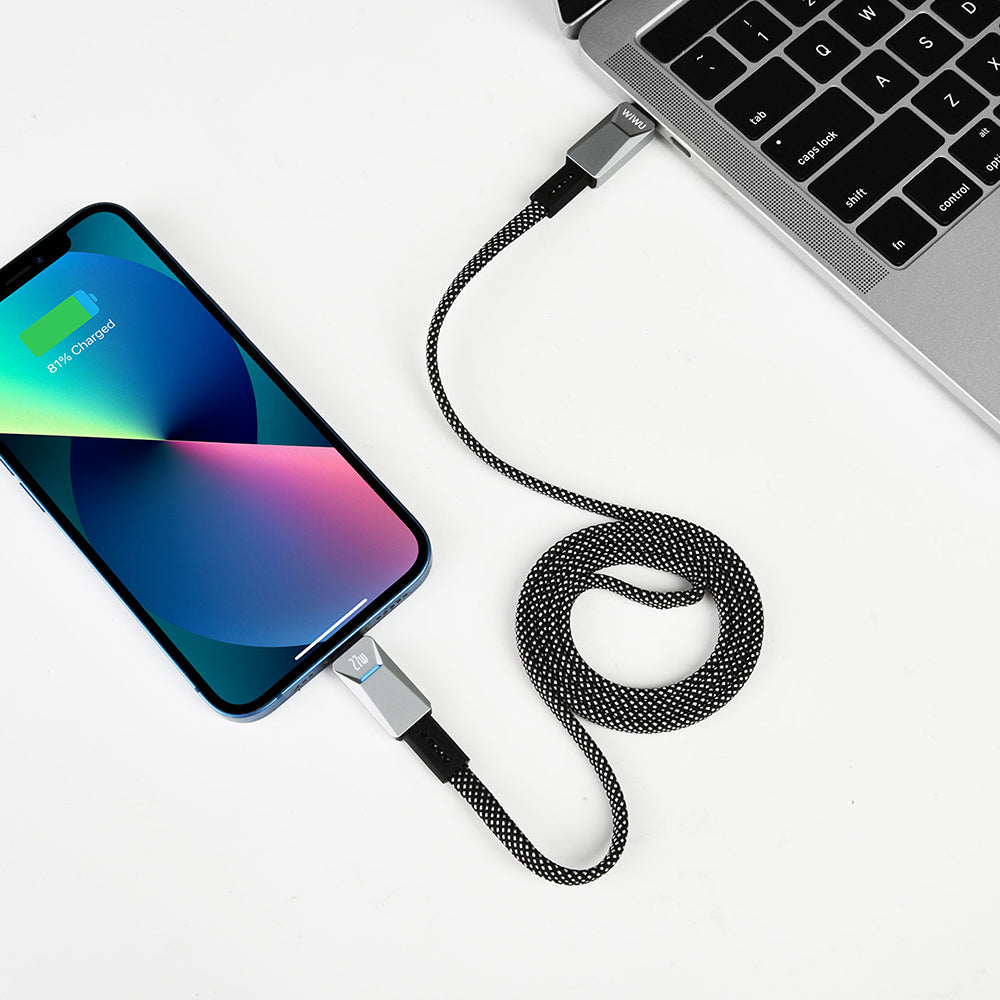 Wiwu Wi-C077 Cyberlink Serisi Type-C to Lightning Hızlı Şarj Özellikli Data ve Şarj Kablosu 27W 1M