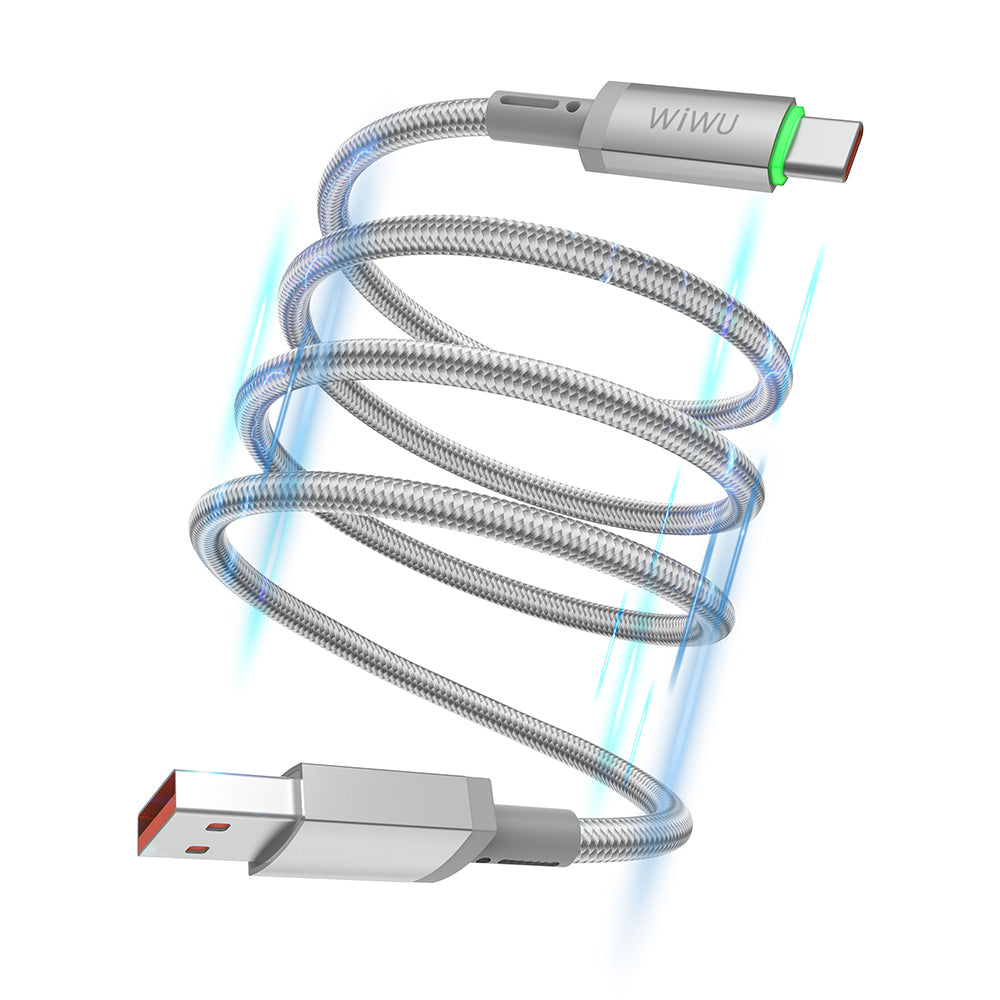 Wiwu Wi-C082 Maglink Serisi LED Göstergeli USB-A to Type-C Hızlı Şarj Özellikli Data ve Şarj Kablosu 60W 1M