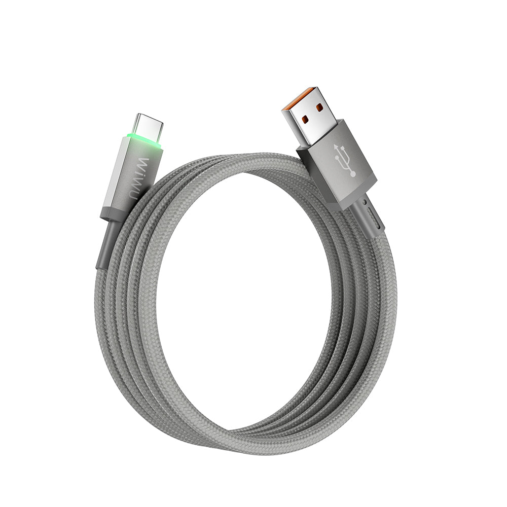 Wiwu Wi-C082 Maglink Serisi LED Göstergeli USB-A to Type-C Hızlı Şarj Özellikli Data ve Şarj Kablosu 60W 1M