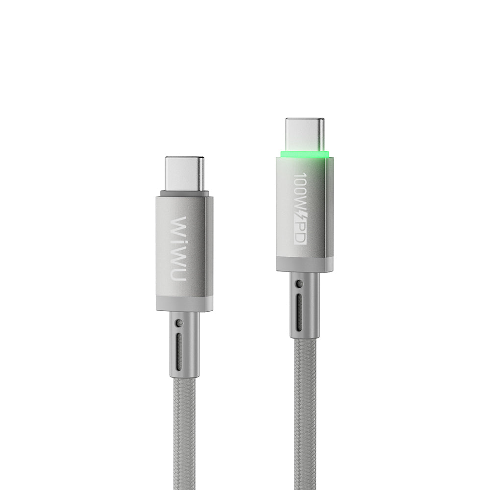 Wiwu Wi-C084 Maglink Serisi LED Göstergeli Type-C to Type-C Hızlı Şarj Özellikli Data ve Şarj Kablosu 100W 1M