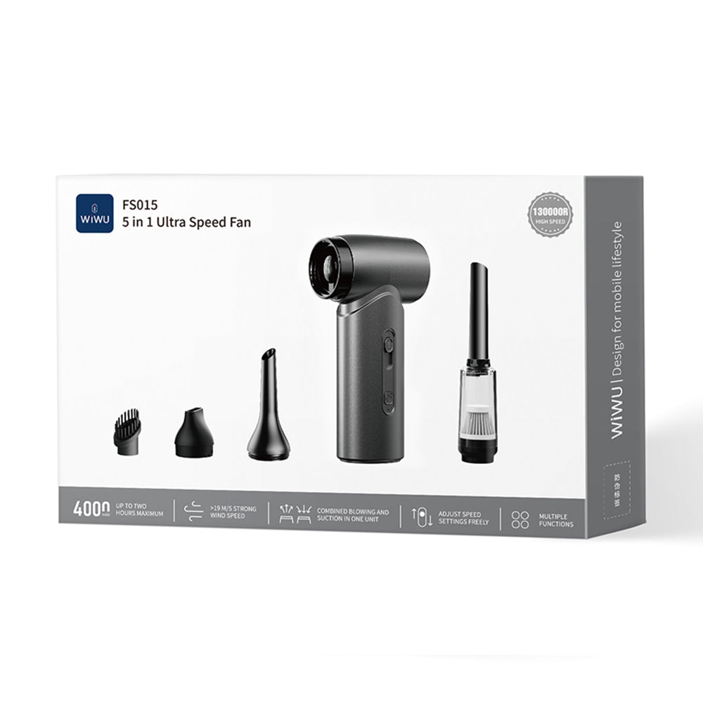 Wiwu Wi-FS015 Üfleme-Emme-Vakumlama ve Şişirme 5in1 Elektrikli Oto Araç Süpürgesi 50000PA