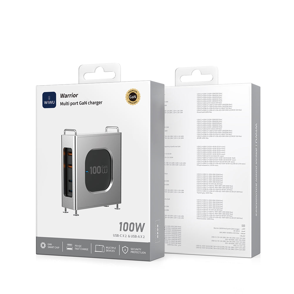 Wiwu Wi-G013 Warrior Serisi GaN Tech Hızlı Şarj Özellikli Şarj Başlığı 100W